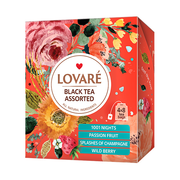 Lovaré Black Tea Assorted, sada čajů (32 sáčků)