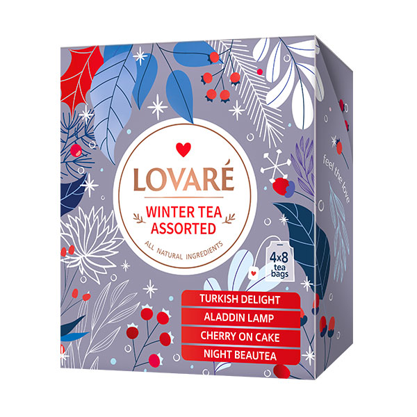 LOVARÉ WINTER Black Tea Assorted coll. 64g (32 sáčků, kolekce čajů)