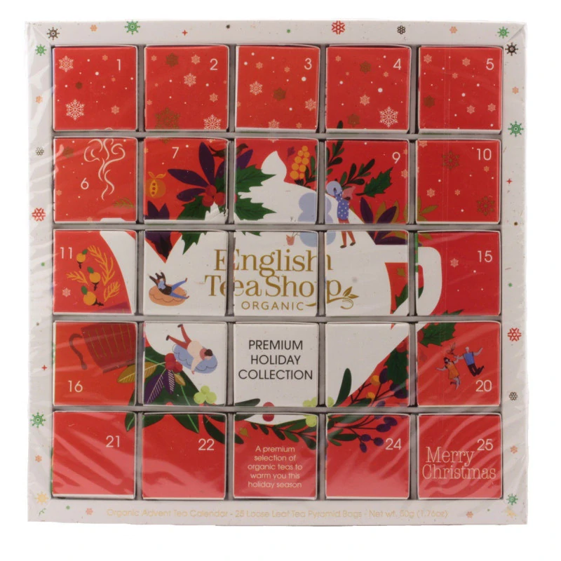 ETS Červený adventní kalendář Puzzle, 25 pyramidek