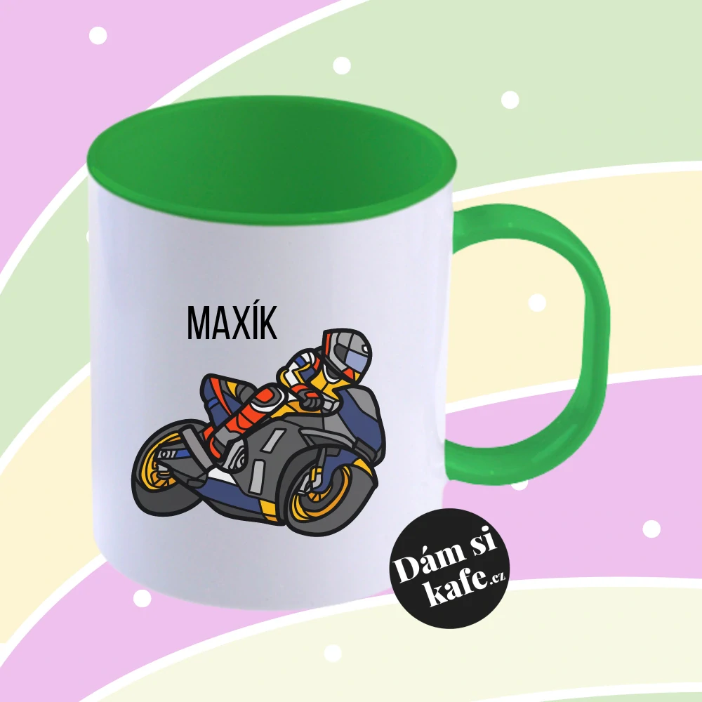 Plastový hrnek s motorkou