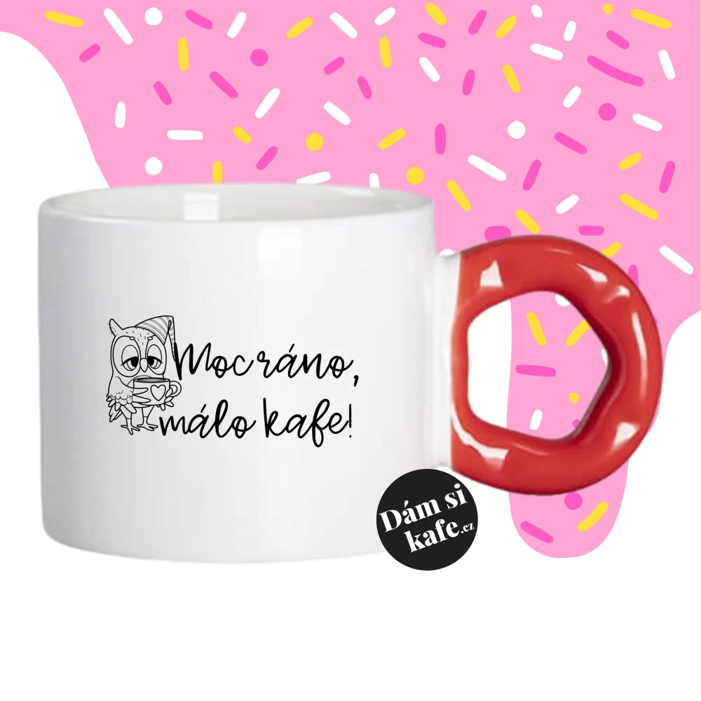 Hrnek Koblížek s koblihovým (donut) uchem Moc ráno, málo kafe