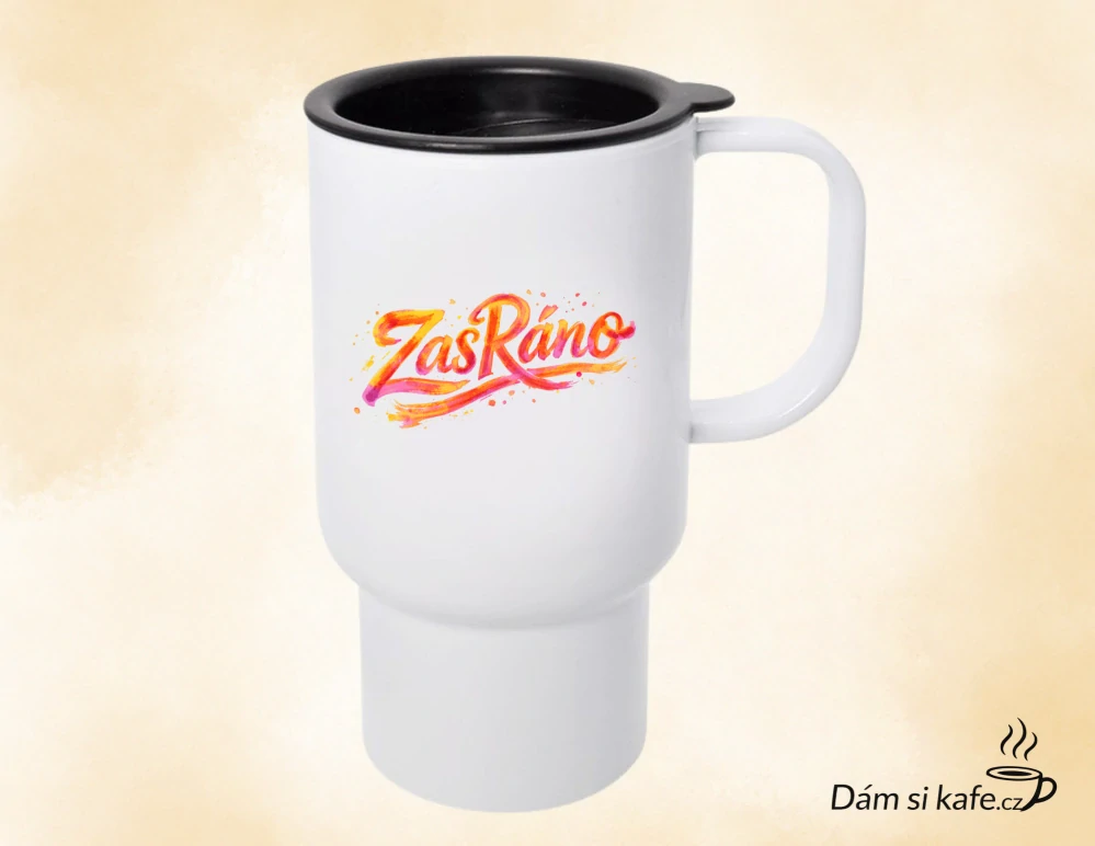 Cestovní polymerový hrnek „ZasRáno“ (300 ml) – nerozbitný