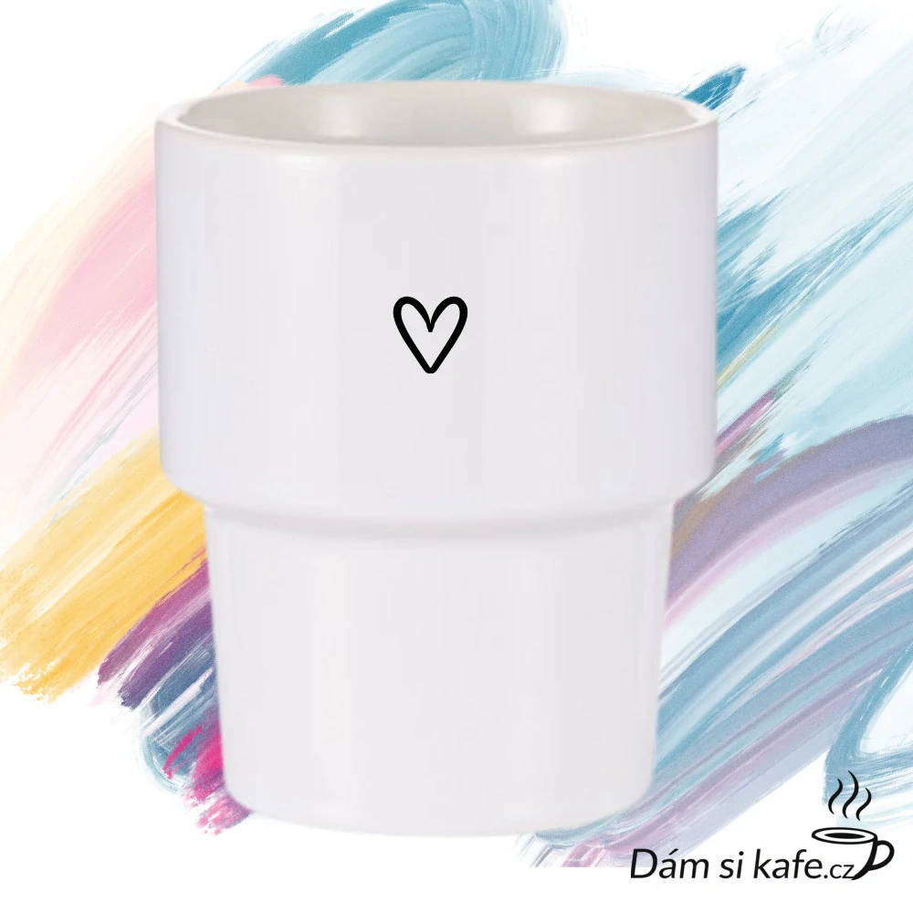 Designový keramický kelímek bez ucha „Mini srdíčko“ (360 ml)