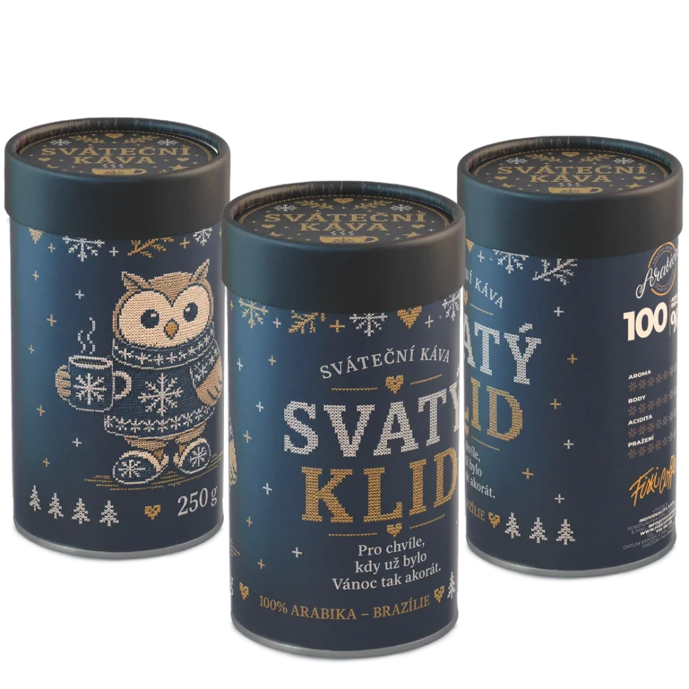 ☕ Sváteční dárková káva „Svatý klid“ od Fixi Coffee – 100% výběrová Arabica v papírové tubě