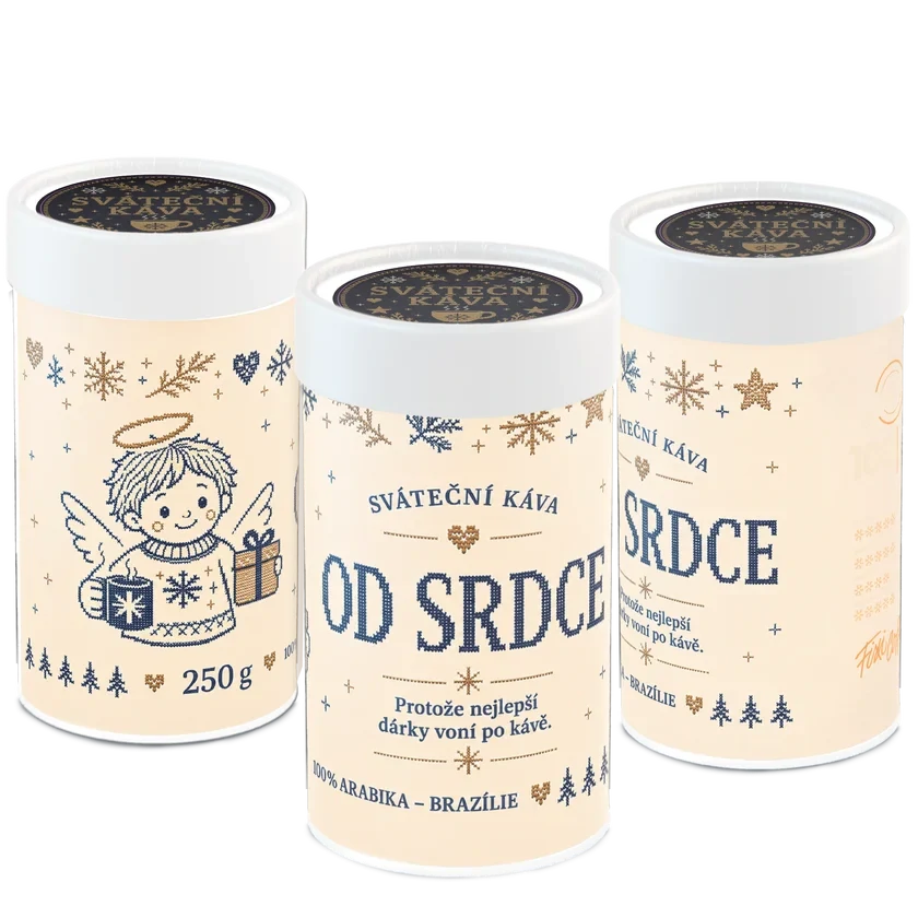 ☕ Sváteční dárková káva „Od srdce“ od Fixi Coffee – 100% výběrová Arabica v papírové tubě