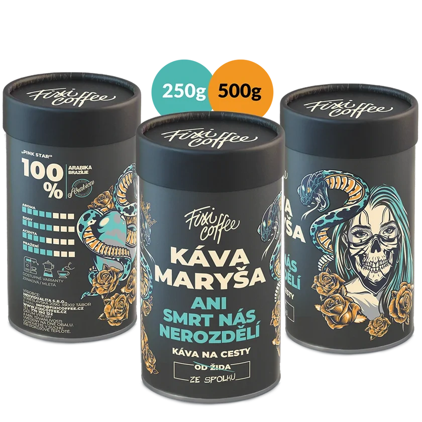 ☕ Dárková káva Káva Maryša – Ani smrt nás nerozdělí (100% výběrová Arabica) Fixi Coffee