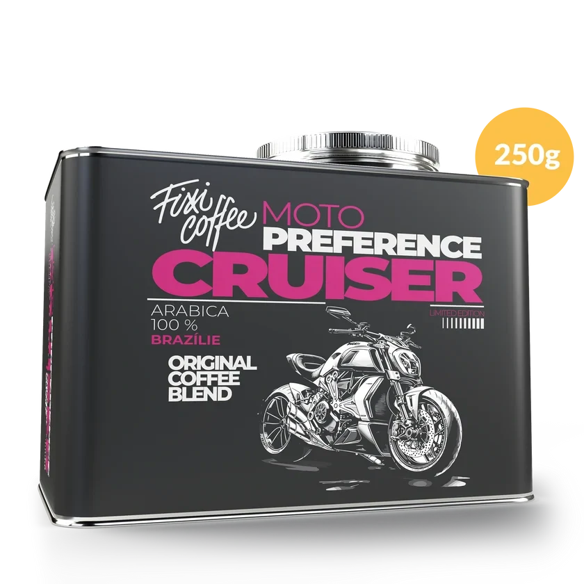 ☕ Dárková káva Motokafe – Cruiser (100% výběrová Arabica v plechovém kanystru) Fixi Coffee