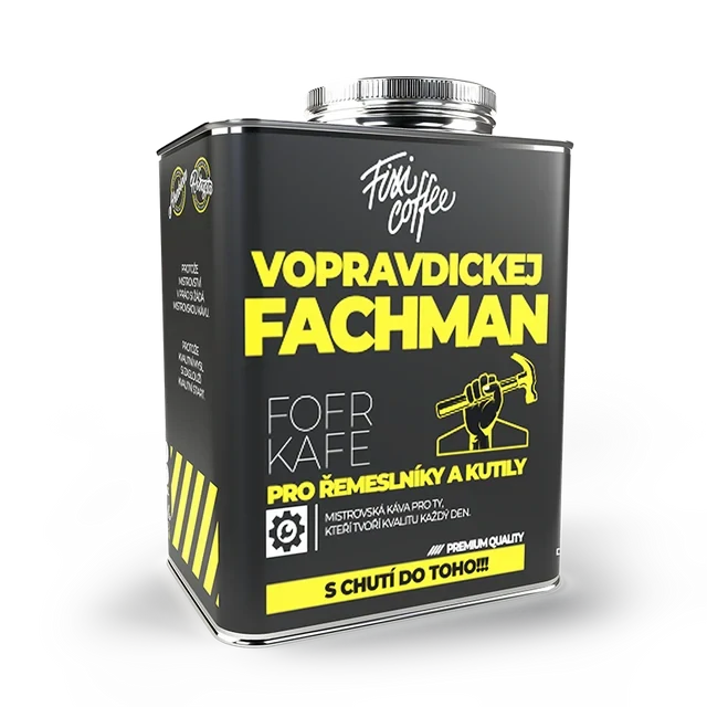 ☕ Dárková káva Fofrkafe – Vopravdickej fachman (směs 70 % Arabica a 30 % Robusta ve stylovém plechovém kanystru) Fixi Coffee