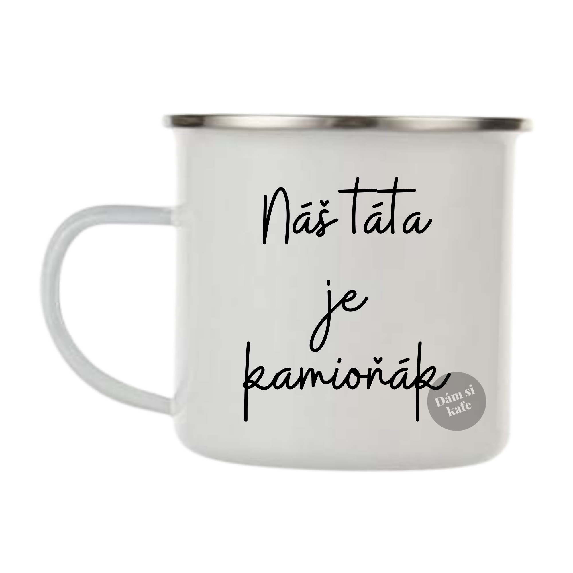 Plecháček s kamionem a textem