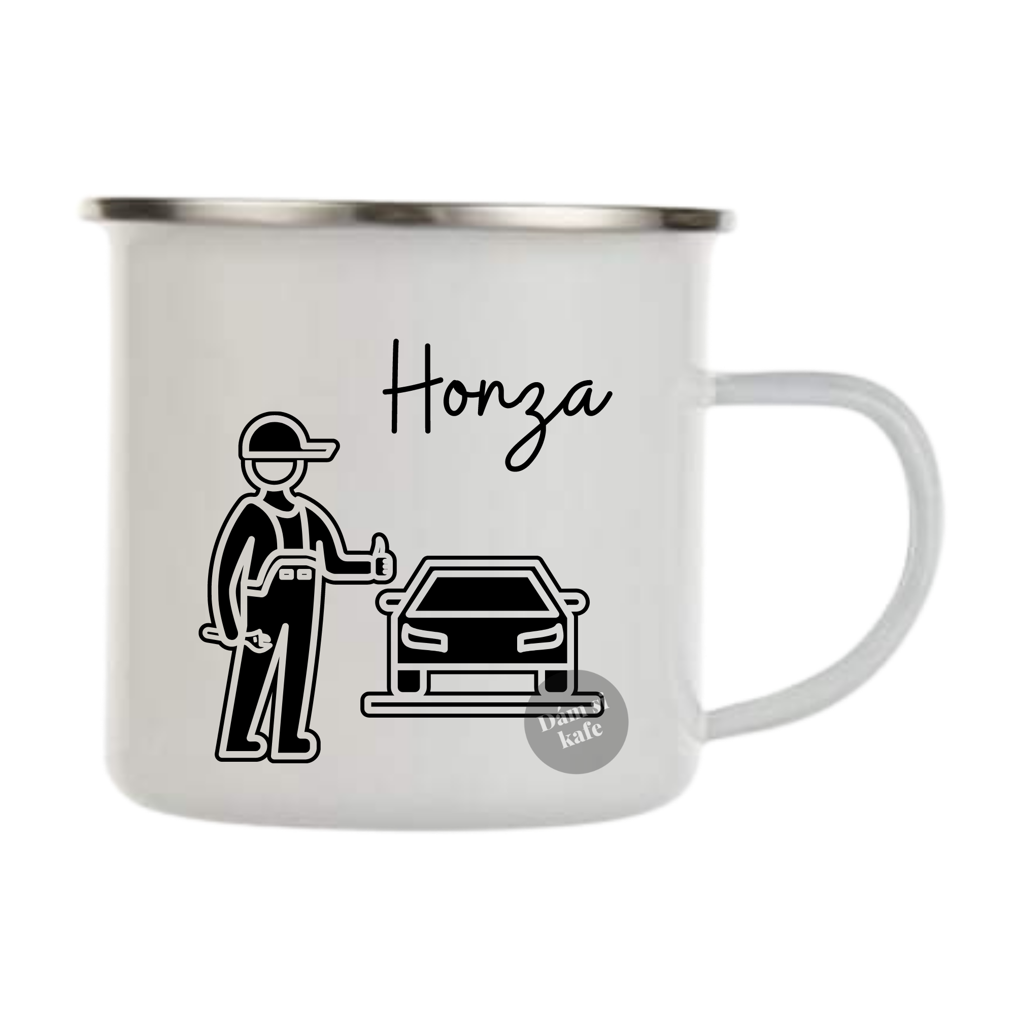 Plecháček s autem mechanik, opravář