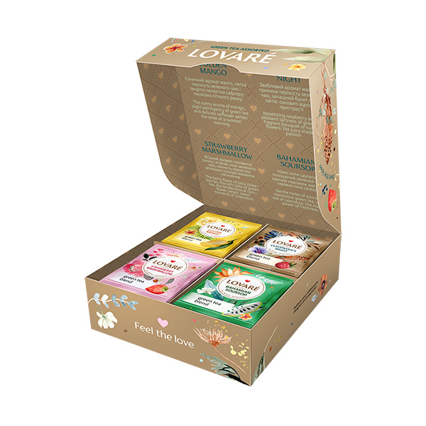 Lovaré Green Tea Assorted, sada čajů (32 sáčků)