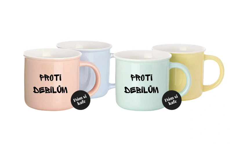 Barevný hrnek Proti debilům
