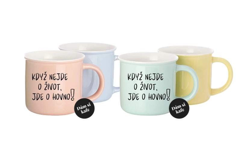 Barevný hrnek Když nejde o život, jde o hovno!