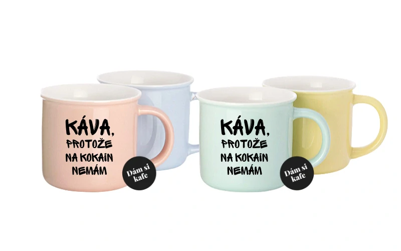 Barevný hrnek Káva, protože na kokain nemám