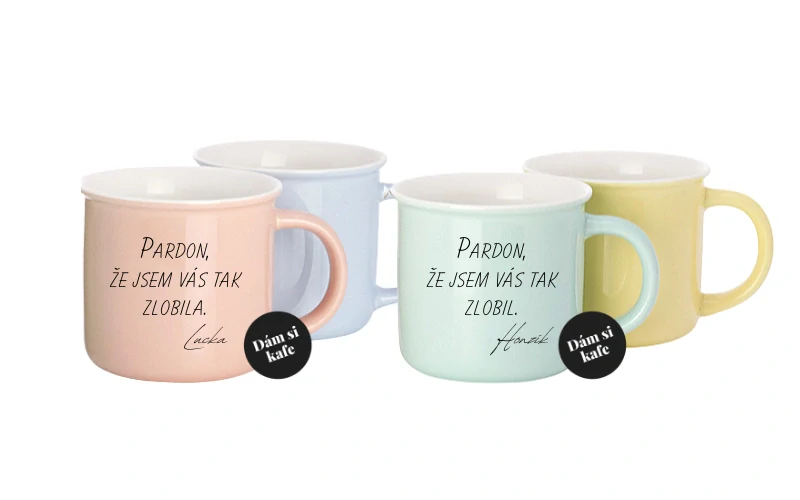 Barevný hrnek Pardon, že jsem vás tak zlobil