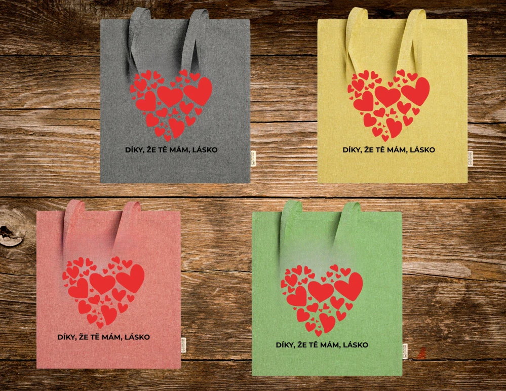 Látková taška velká Díky, že Tě mám, lásko
