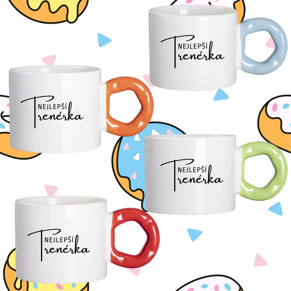 Hrnek Koblížek s koblihovým (donut) uchem Nejlepší trenérka