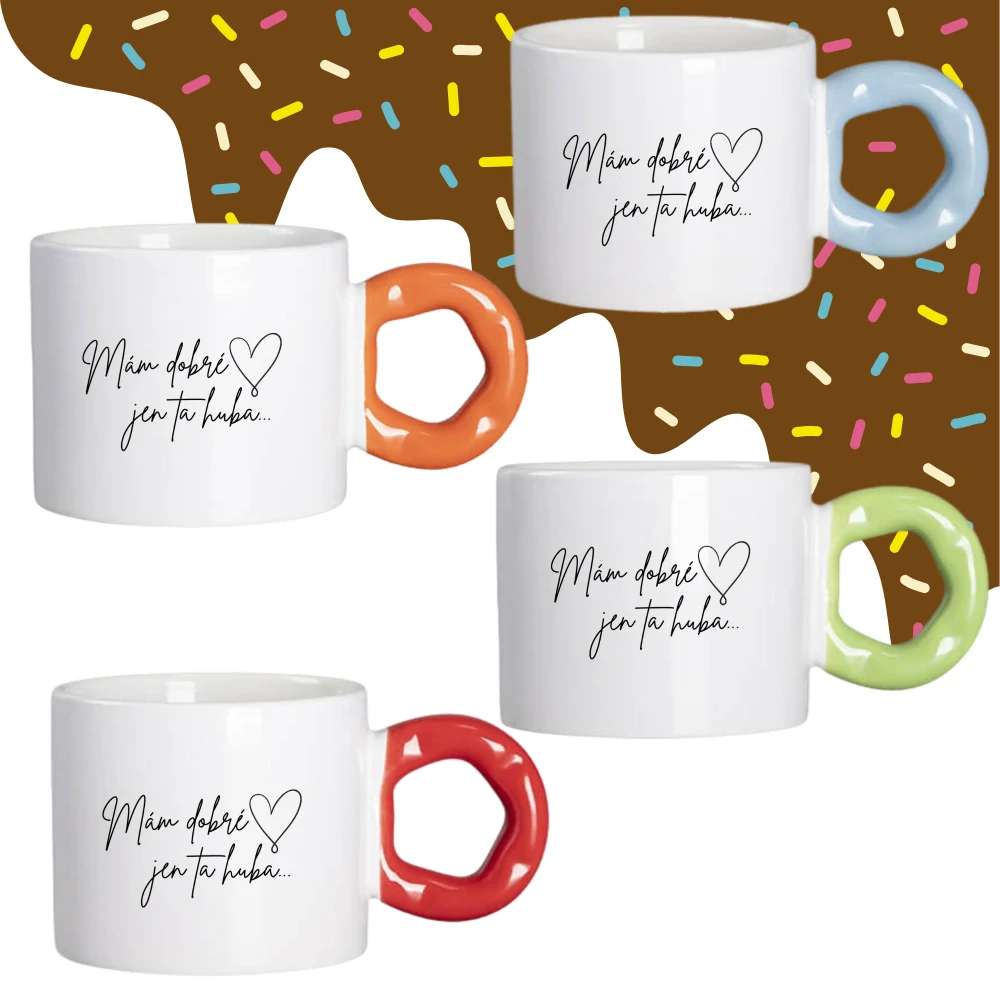 Hrnek Koblížek s koblihovým (donut) uchem Mám dobré srdce, jen ta huba