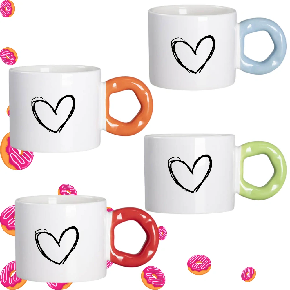 Hrnek Koblížek s koblihovým (donut) uchem Srdce
