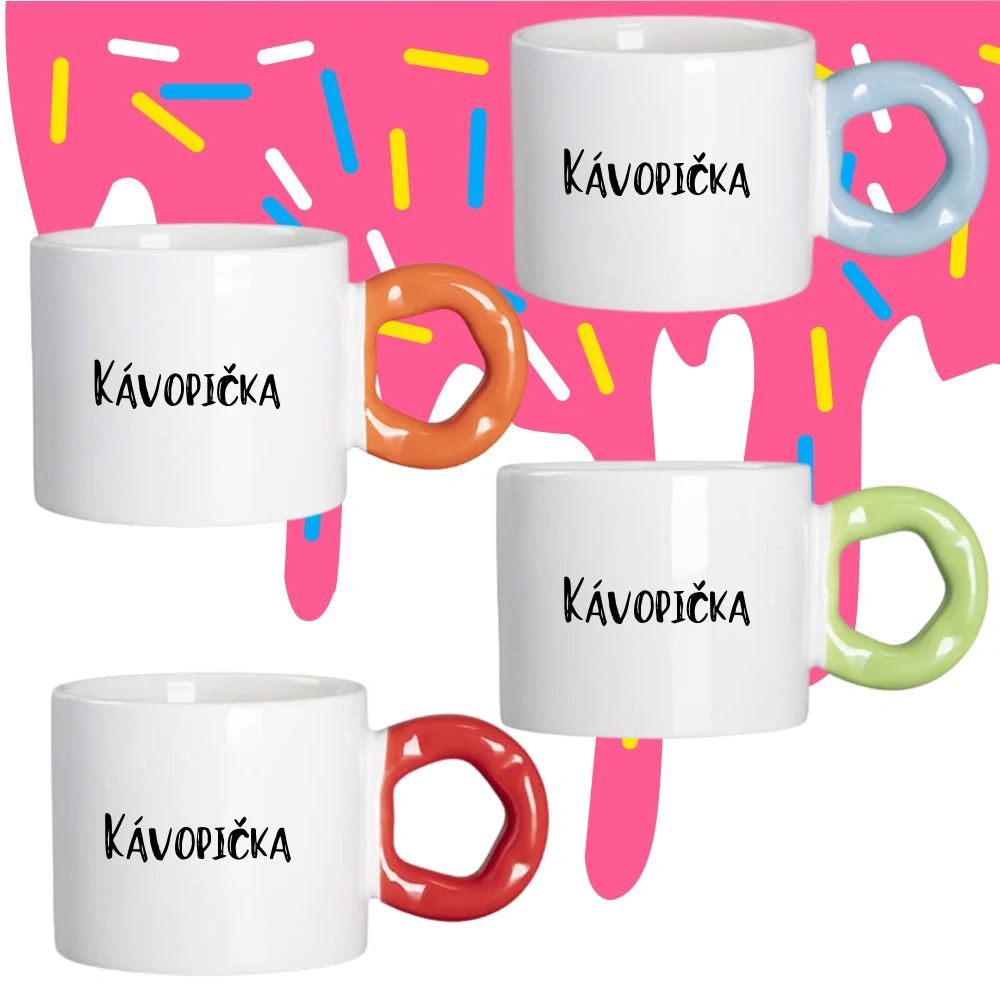 Hrnek Koblížek s koblihovým (donut) uchem Kávopička