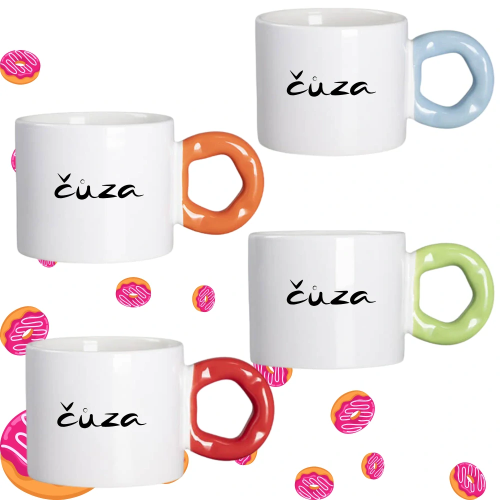 Hrnek Koblížek s koblihovým (donut) uchem Čůza