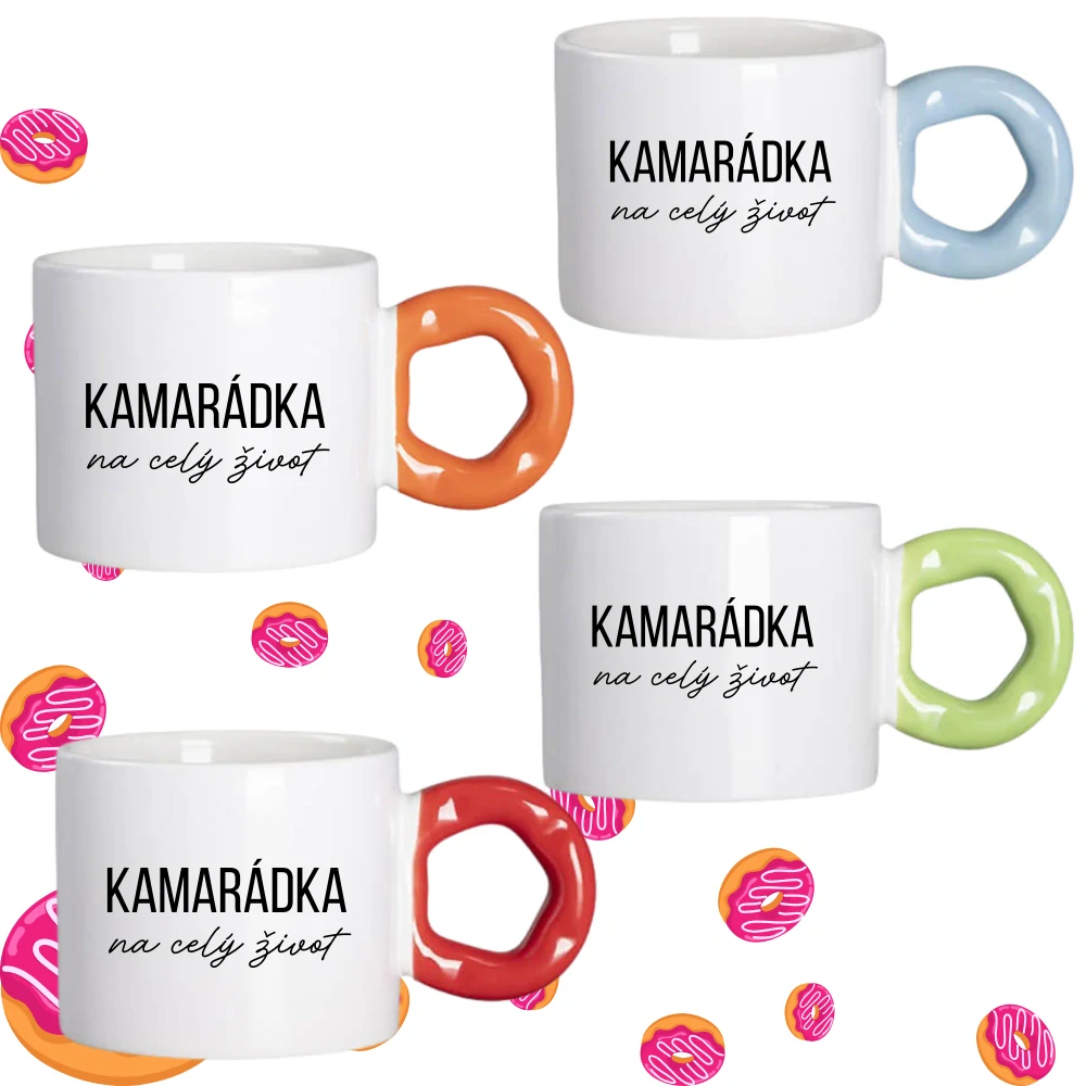 Hrnek Koblížek s koblihovým (donut) uchem Kamarádka na celý život