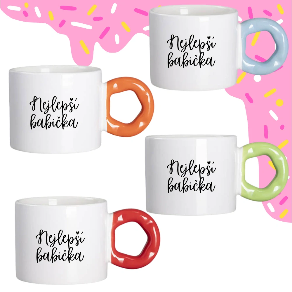 Hrnek Koblížek s koblihovým (donut) uchem Nejlepší babička
