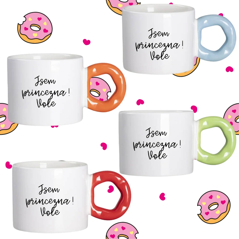 Hrnek Koblížek s koblihovým (donut) uchem Jsem princezna! Vole