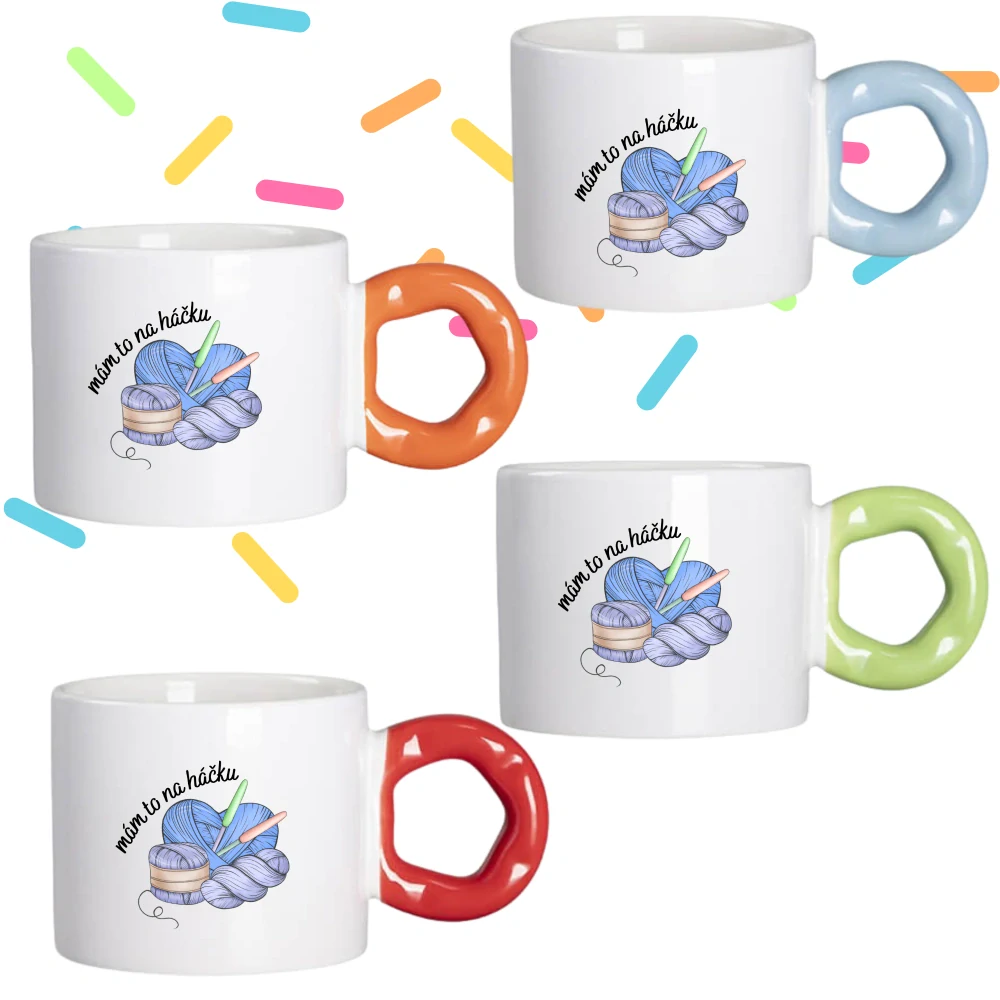 Hrnek Koblížek s koblihovým (donut) uchem Mám to na háčku
