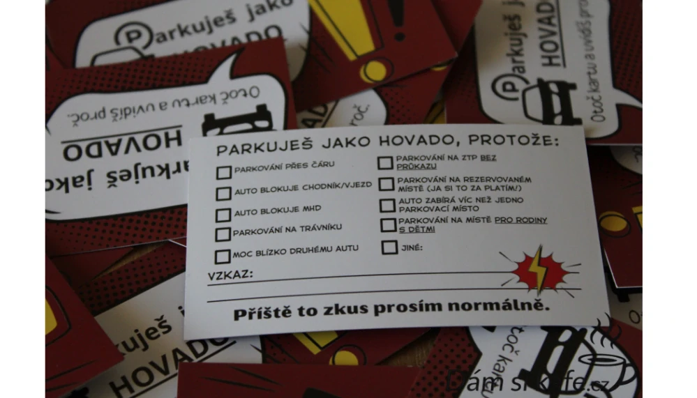 Parkovací kartička „Parkuješ jako hovado“ 30ks