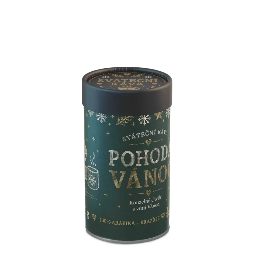 ☕ Vánoční dárková káva „Pohoda Vánoc“ od Fixi Coffee – 100% výběrová Arabica v papírové tubě