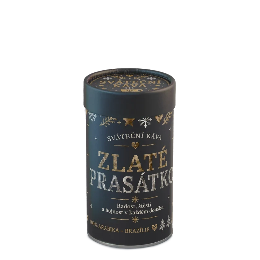 ☕ Vánoční dárková káva „Zlaté prasátko“ od Fixi Coffee – 100% výběrová Arabica v papírové tubě
