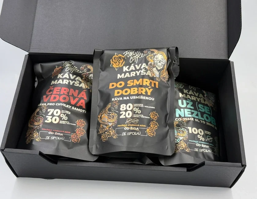 ☕ Velká dárková degustační sada Káva Maryša – Ve velkém balíku (6× 100 g) Fixi Coffee