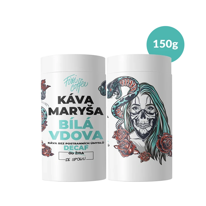 ☕ Bezkofeinová dárková káva Káva Maryša – Bílá vdova (100% výběrová Arabica z Etiopie) Fixi Coffee