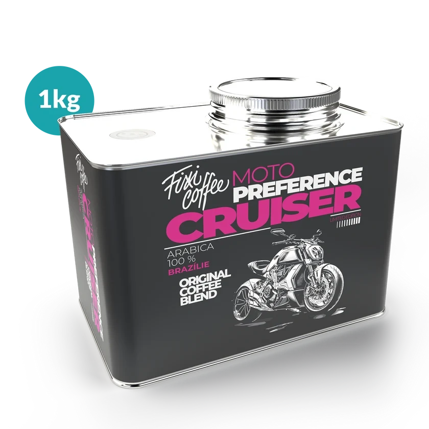 ☕ Dárková káva Motokafe – Cruiser (100% výběrová Arabica v plechovém kanystru) Fixi Coffee