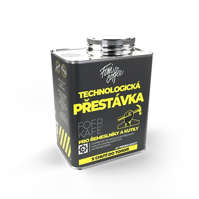 ☕ Dárková káva Fofrkafe – Technologická přestávka (směs 80 % Arabica a 20 % Robusta ve stylovém plechovém kanystru) Fixi Coffee