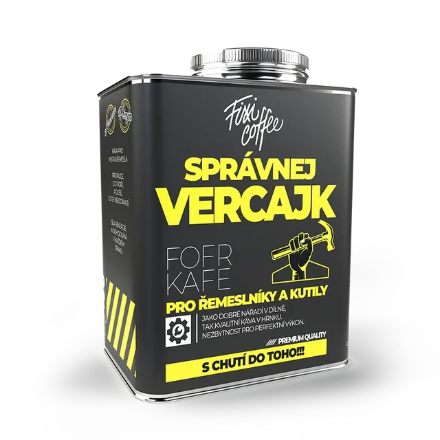 ☕ Dárková káva Fofrkafe – Správnej vercajk (směs 80 % Arabica a 20 % Robusta ve stylovém plechovém kanystru) Fixi Coffee