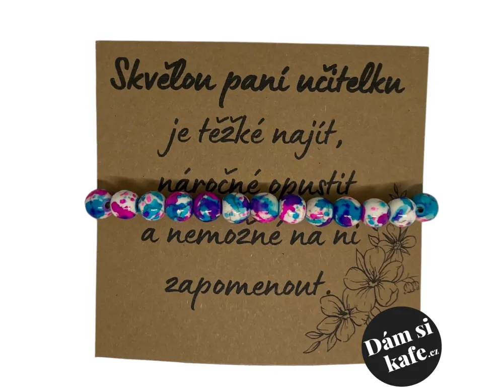 Korálkový náramek barevný se srdíčkem