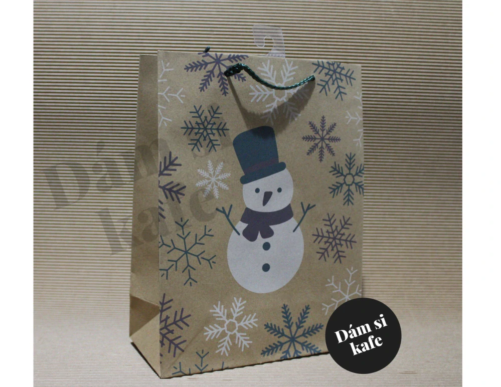 Vánoční dárková taška hnědá