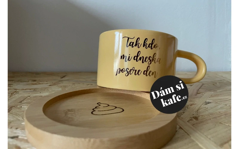 Bambusový podšálek s gravírovaným vlastním textem