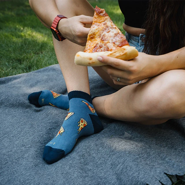 Ponožky - Pizza nízké v dárkové krabičce