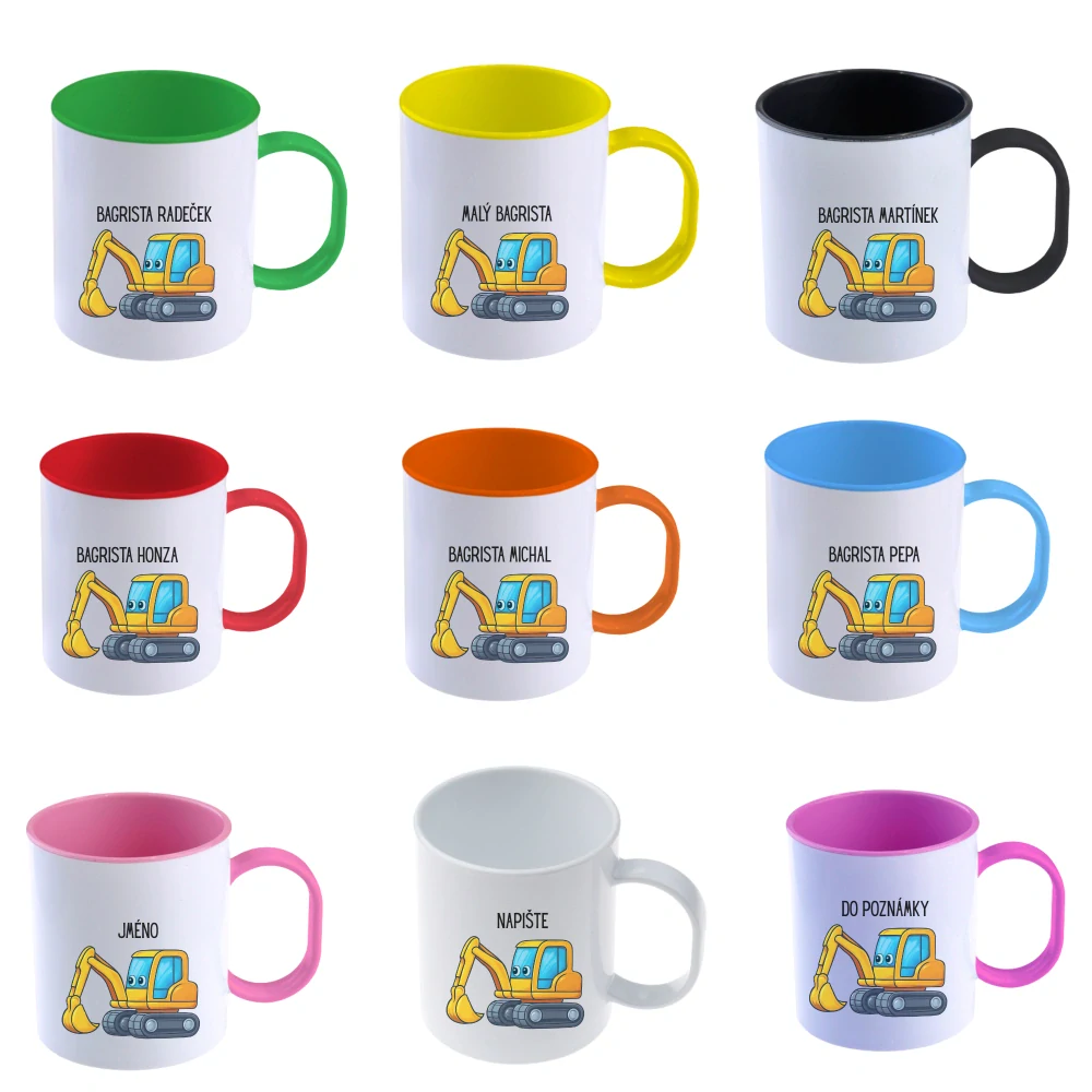 Plastový hrnek Bagr