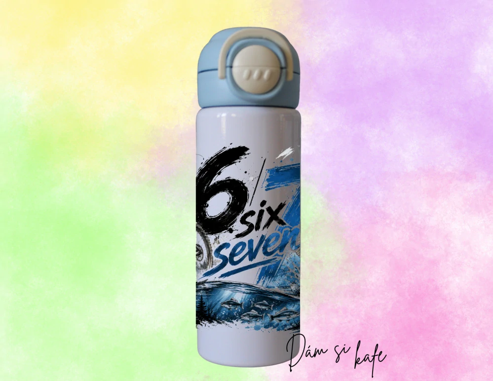 Dětská nerezová termoska s jménem a motivem Kolo a ryby (Six Seven) 500 ml – růžová / modrá