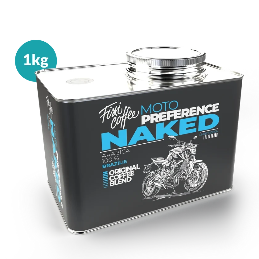 ☕ Dárková káva Motokafe – Naked (100% výběrová Arabica v plechovém kanystru) Fixi Coffee
