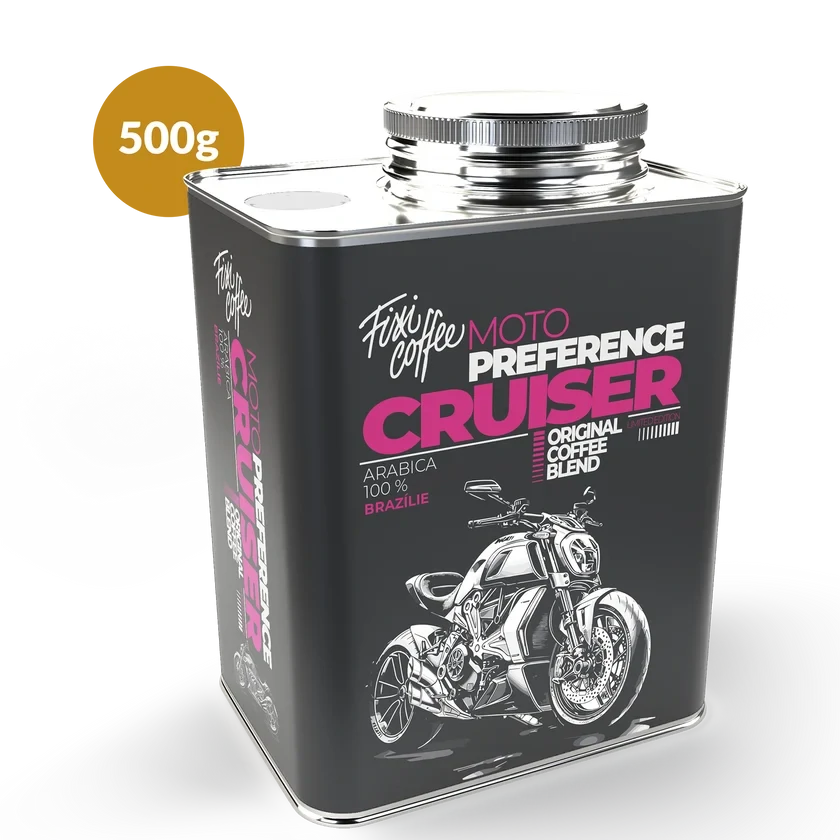 ☕ Dárková káva Motokafe – Cruiser (100% výběrová Arabica v plechovém kanystru) Fixi Coffee