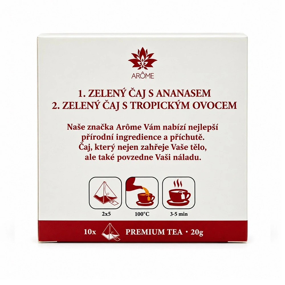 ARÔME Dárkový zelený čaj Medvídek 20g (tropické ovoce a ananas)