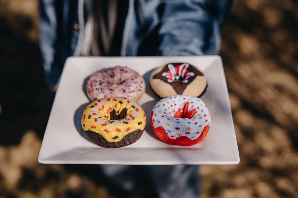 Ponožky Donut žlutý dárkové balení