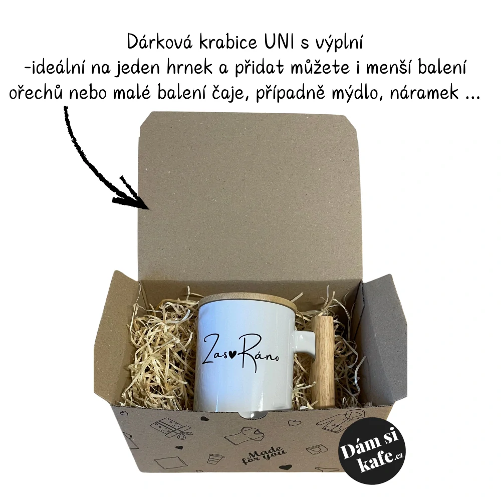 Keramický hrnek s dřevěným uchem a víčkem Super Šéf 