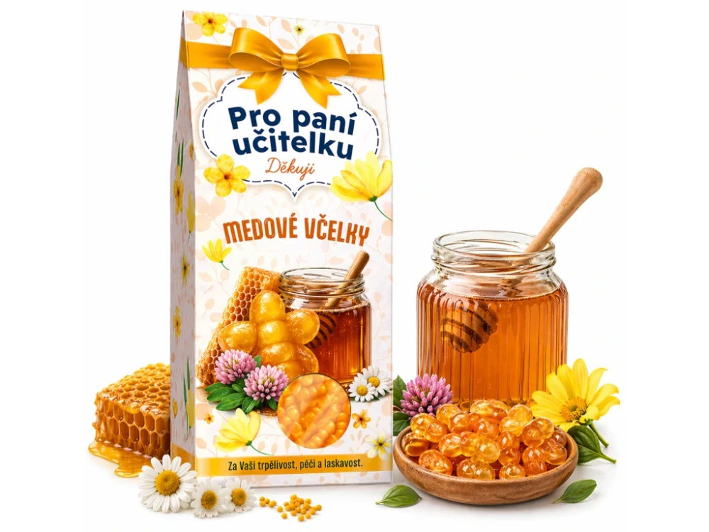 Dárkový box s mašlí „Děkujeme, paní učitelko“ – prémiová sada s uchem