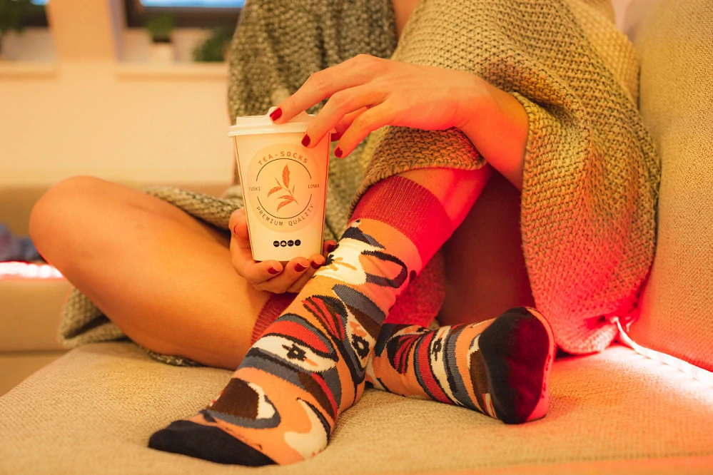 Ponožky Tea Socks - černý čaj set v kelímku 